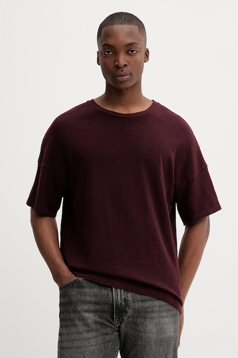 American Vintage t-shirt in cotone uomo colore granata MSON02AG