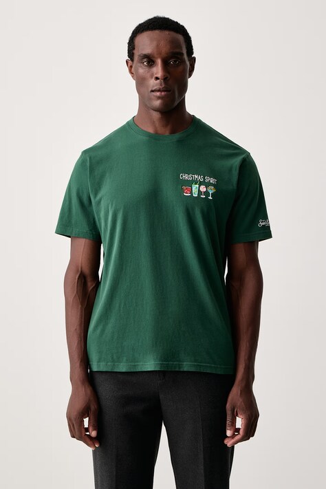 MC2 Saint Barth T-shirt męski bawełniany zielony ARN0004