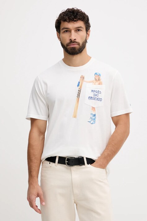 MC2 Saint Barth t-shirt bawełniany męski kolor biały wzorzysty CONR0002