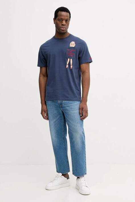 MC2 Saint Barth t-shirt bawełniany męski kolor biały wzorzysty CONR0002