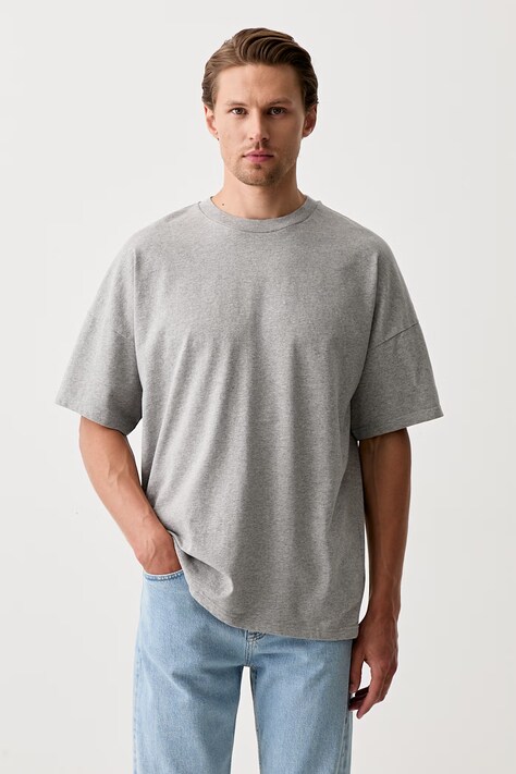 American Vintage T-shirt męski bawełniany szary MFIZ02A
