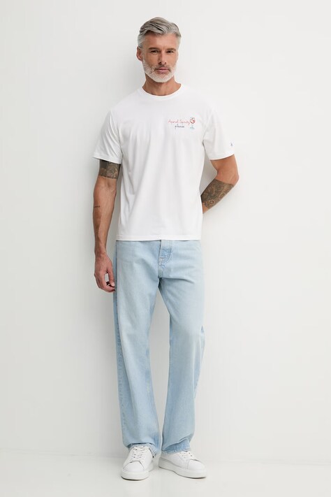 MC2 Saint Barth T-shirt męski bawełniany biały POT0001
