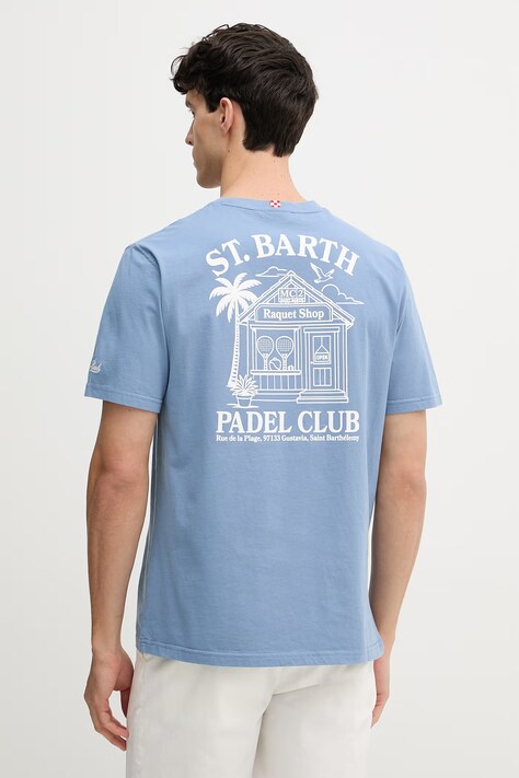 MC2 Saint Barth t-shirt męski bawełniany niebieski PRL0002