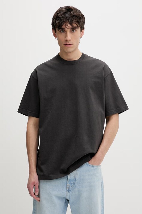 Vans t-shirt męski bawełniany Premium LX SS Loose Fit szary VN000TBPEMV1