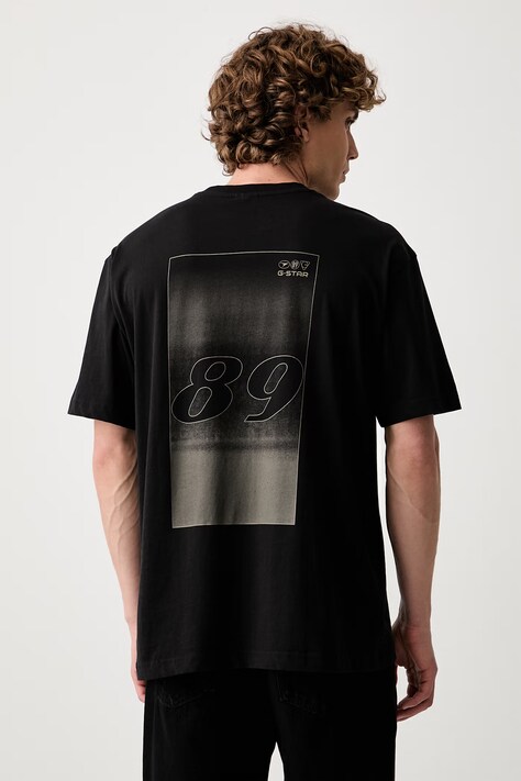 G-Star T-shirt męski bawełniany Back gr relaxed r t czarny D31081-336
