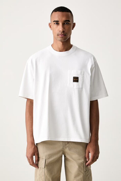 Levi's t-shirt ανδρικό βαμβακερό SS WORKWEAR PKT λευκό 008AB