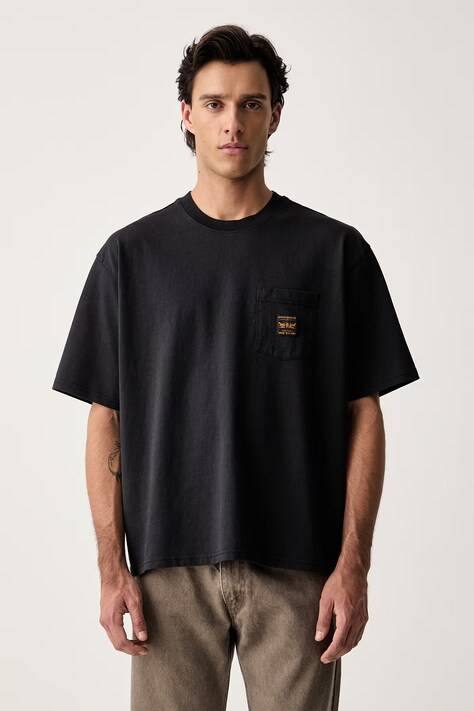 Levi's majica za muškarce od pamuka SS WORKWEAR PKT crna 008AB