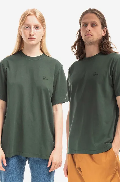 by Parra t-shirt bawełniany Logo kolor zielony gładki 48205-PINE.GREEN