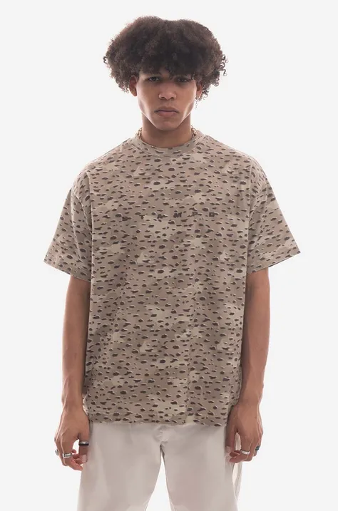 Памучна тениска STAMPD Camo Leopard в кафяво с десен