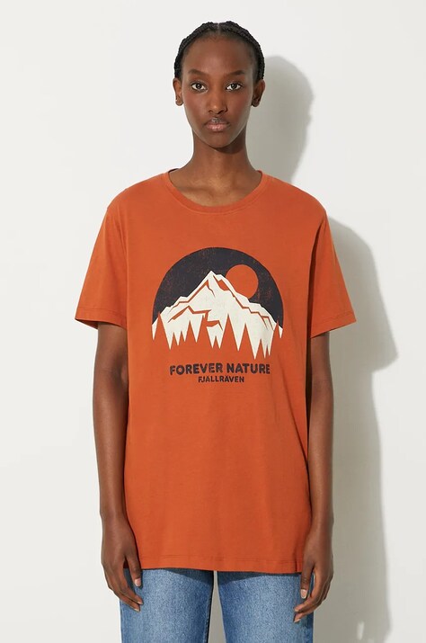 Fjallraven cotton t-shirt orange color