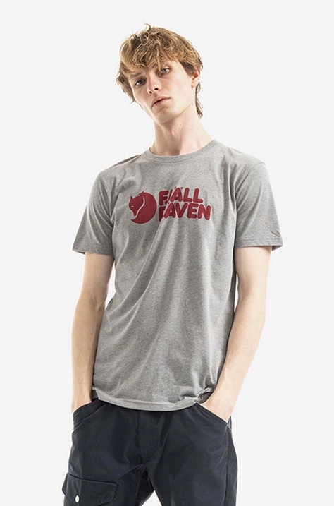 Fjallraven t-shirt szürke, nyomott mintás