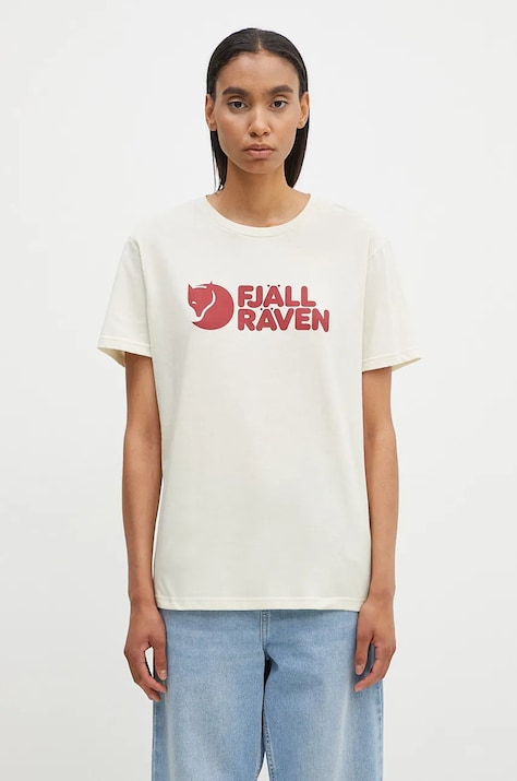 Fjallraven tricou culoarea bej, cu imprimeu F87310.113-113