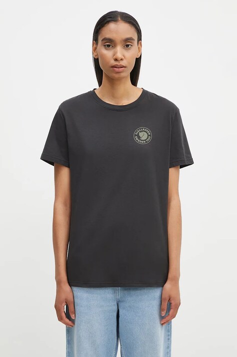 Тениска Fjallraven 1960 Logo в черно с апликация F87146  F87313