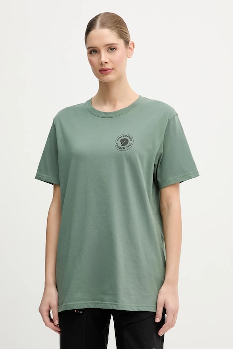 Fjallraven tricou culoarea verde, cu imprimeu F87313.614-614