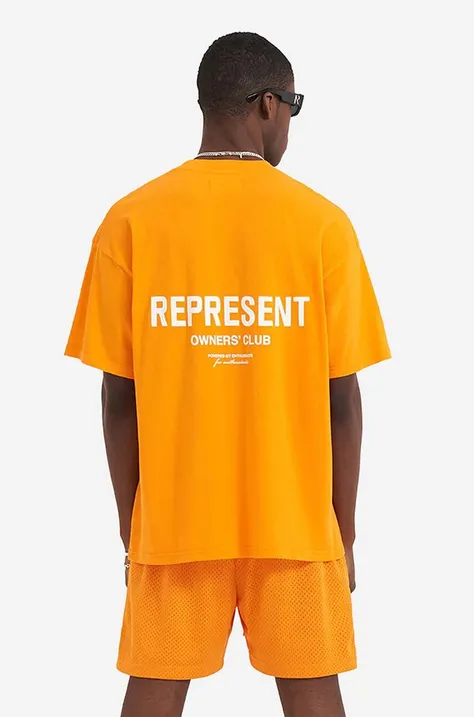 Bavlněné tričko Represent Owners Club oranžová barva, s potiskem, M05149.237-237