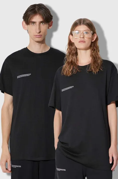 Pangaia t-shirt kolor czarny z nadrukiem