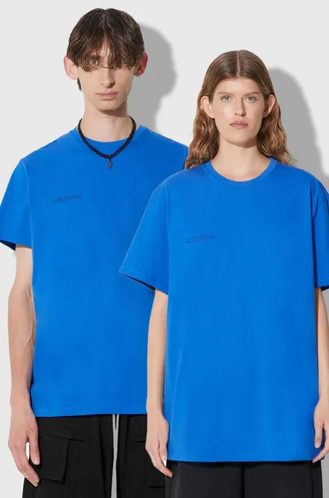 Pangaia t-shirt bawełniany kolor niebieski z nadrukiem