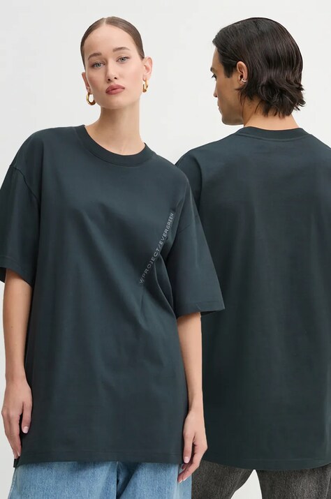 Y/Project tricou din bumbac EVERGREEN PINCHED LOGO T-SHIRT culoarea negru, cu imprimeu, 204TS001