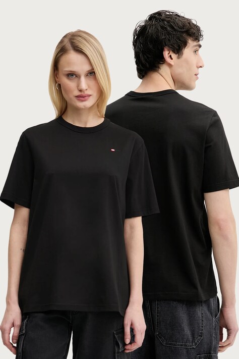Bavlněné tričko Diesel T-ADJUST-MICRODIV T-SHIRT černá barva, s aplikací, A14931.0NIAX