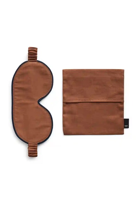HAY maska na oczy bawełniana Outline Sleep Mask kolor brązowy