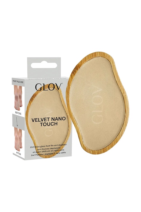 GLOV epilator cu piatră ponce și nano-sticlă VELVET NANO TOUCH - 2in1 culoarea maro