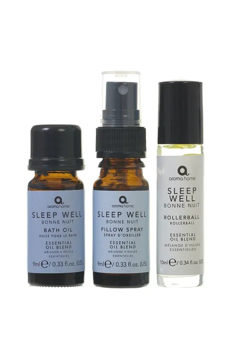 Aroma Home set di spray per ambienti, roll-on e olio da bagno Sleep Well Set pacco da 3