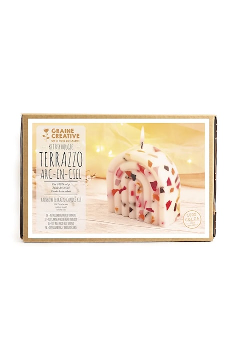 Graine Creative zestaw diy świeca Kit DIY Bougie Terrazzo Arc en Ciel kolor multicolor 0