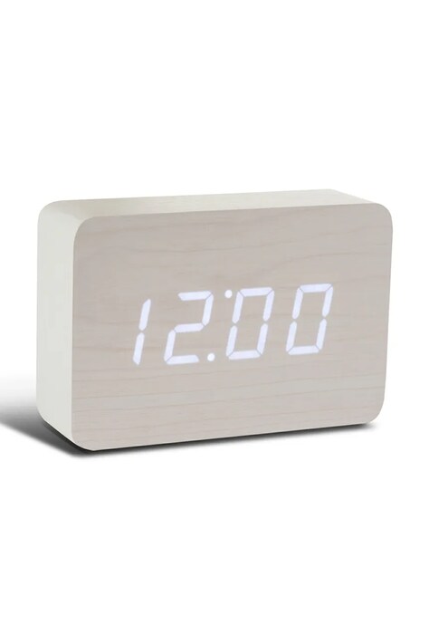 Gingko Design ceas led Brick White Click Clock culoarea alb