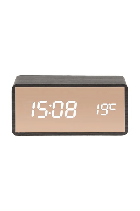 Karlsson ceas cu alarmă Copper Mirror LED culoarea negru