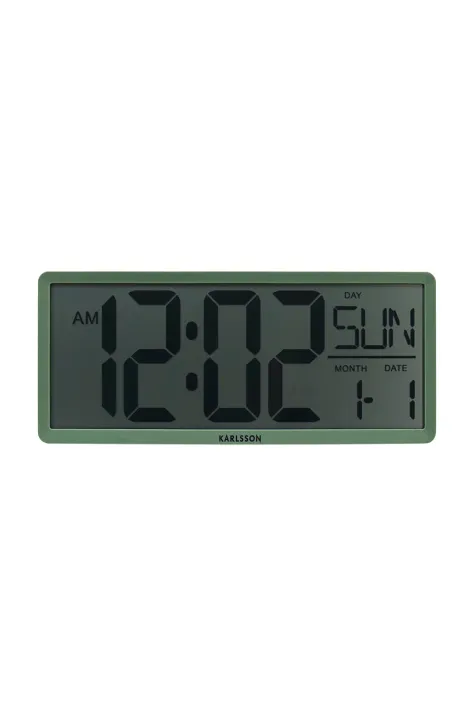 Karlsson zegar ścienny Retro LCD kolor zielony