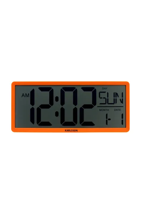 Karlsson zegar ścienny Retro LCD kolor pomarańczowy