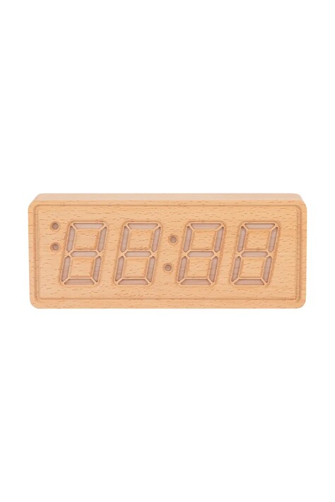 Будильник Karlsson Solid Wood Engraved колір бежевий
