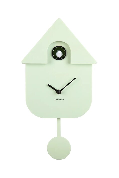 Karlsson zegar z kukułką Modern Cuckoo 41 cm kolor zielony