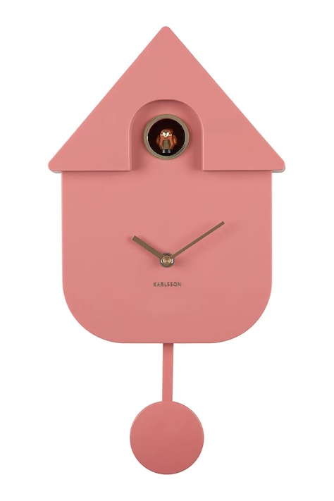 Kukačkové hodiny Karlsson Modern Cuckoo 21,5 x 41 x 8,5 cm růžová barva