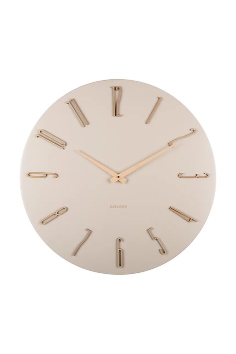 Nástenné hodiny Karlsson Esmerado 60 cm béžová farba