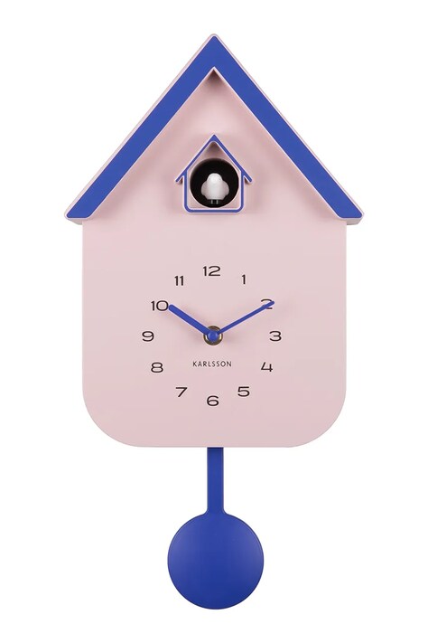 Karlsson zegar wahadłowy Dupla 21,5 x 41,5 x 8,5 cm kolor różowy