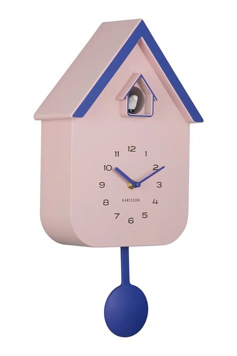 Karlsson zegar wahadłowy Dupla 21,5 x 41,5 x 8,5 cm kolor różowy