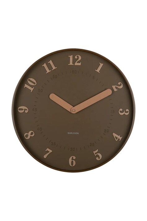 Nástenné hodiny Karlsson Amena 40 cm hnedá farba