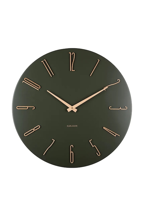 Настінний годинник Karlsson Esmerado 40 cm колір зелений