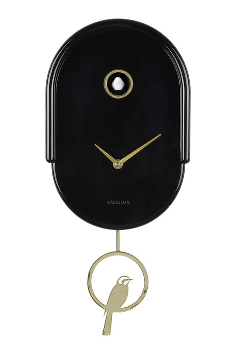 Karlsson zegar ścienny z kukułką Tweet 42 cm kolor czarny