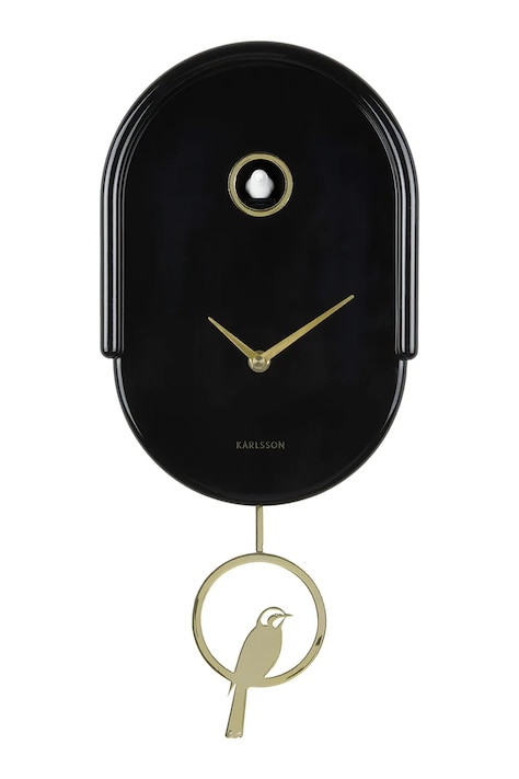 Karlsson zegar ścienny z kukułką Tweet 42 cm kolor czarny