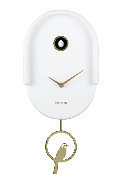 Karlsson zegar ścienny z kukułką Tweet 42 cm kolor biały