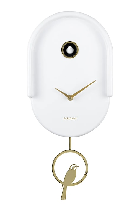 Karlsson zegar ścienny z kukułką Tweet 42 cm kolor biały