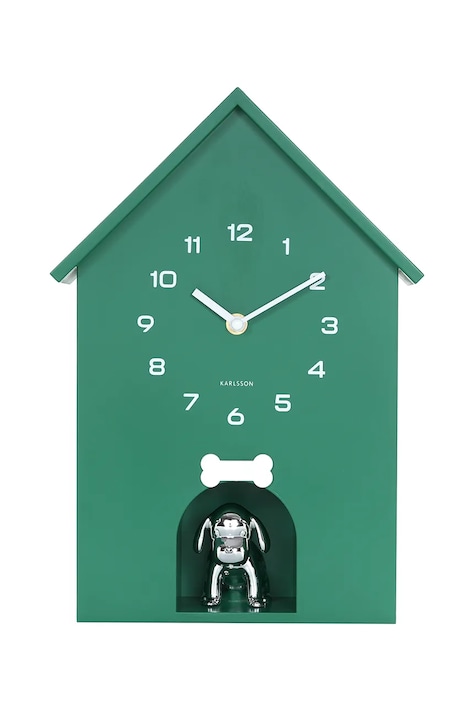 Karlsson zegar ścienny Dog House 36,5 cm kolor zielony
