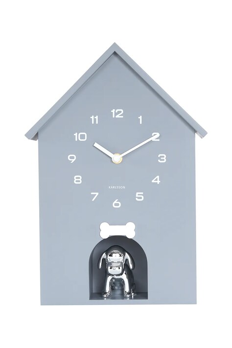 Karlsson zegar ścienny Dog House 36,5 cm kolor szary