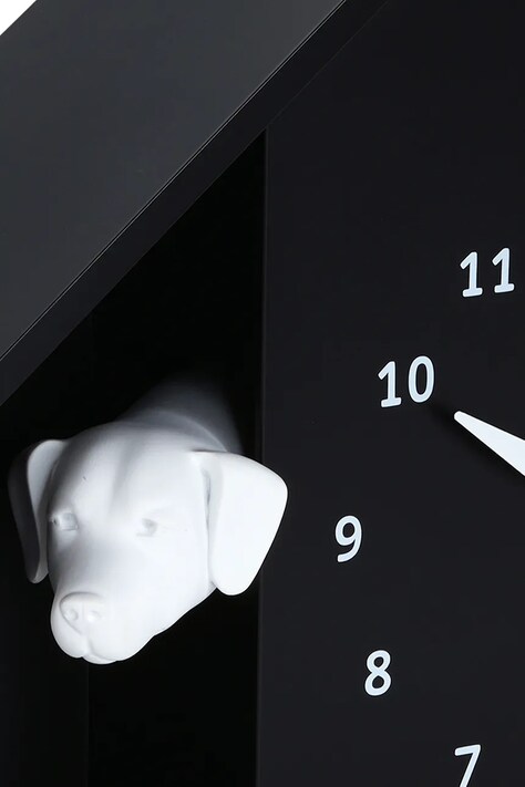 Karlsson zegar ścienny z dźwiękiem Peeking Doggy 29 x 26 cm kolor czarny