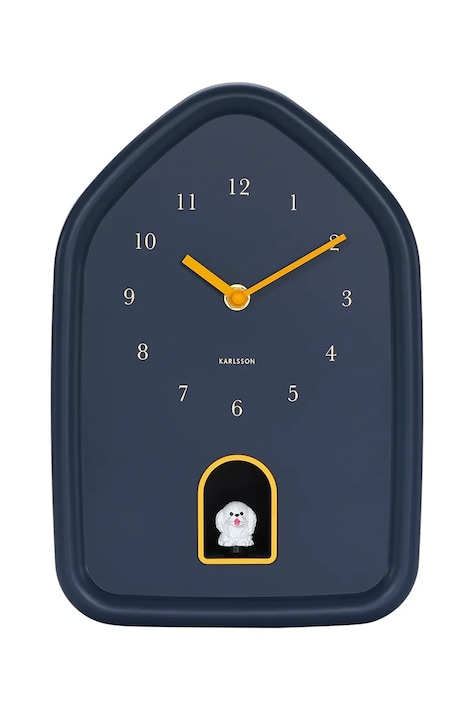 Karlsson zegar ścienny z dżwiękiem Modern Doggy 29 x 20 cm kolor granatowy