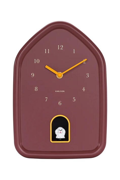 Karlsson zegar ścienny z dźwiękiem Modern Doggy 29 x 20 cm kolor różowy