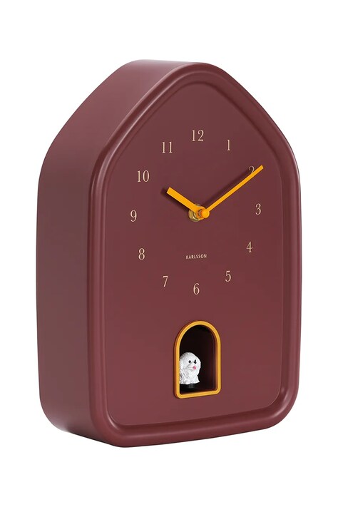 Karlsson zegar ścienny z dźwiękiem Modern Doggy 29 x 20 cm kolor różowy