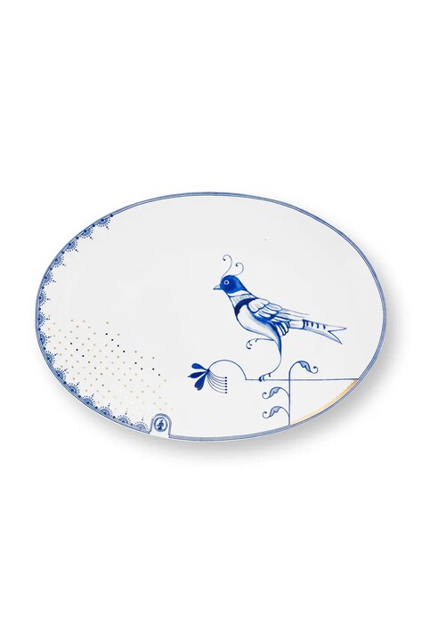 Pip Studio talerz Pip&The Blue Bird 30 cm kolor niebieski